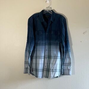 I.N.C. Gradient Fade Blue Plaid Men's long sleeve Shirt
25.26.04EB
